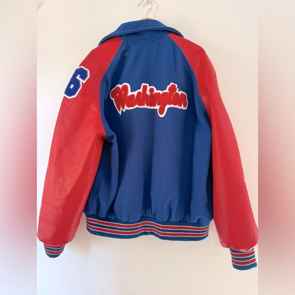 Vintage Red and Blue Washington WM #66 Preppy Varsity Letterman’s Jacket size XL - Picture 2 of 8
